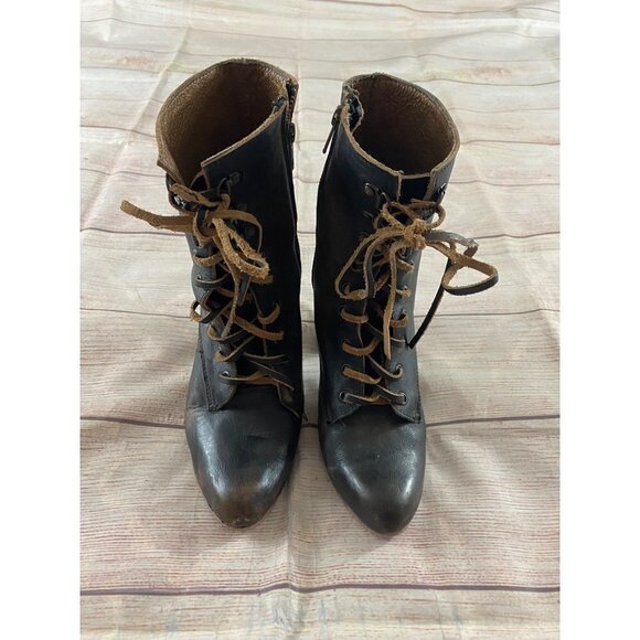 Freebirds By Steven Women's Holis Leather Distressed Lace Up Ankle Boots - 9 - Picture 9 of 12